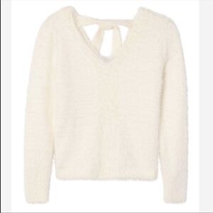 Banana Republic Merino Wool Fuzzy White Sweater XS